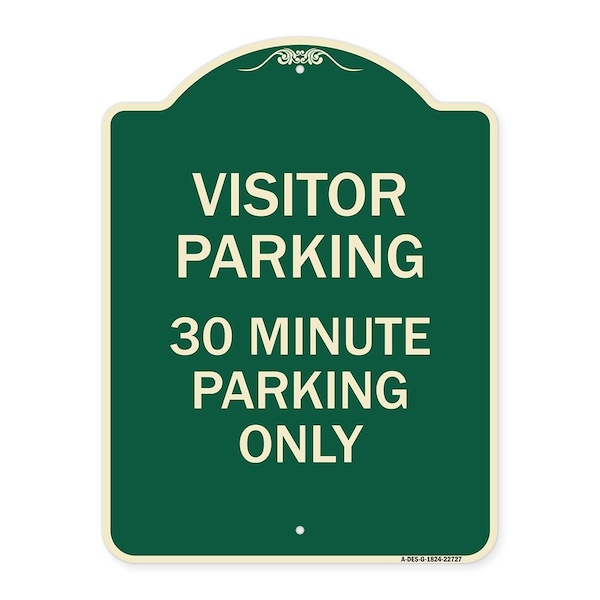 Signmission Visitor Parking Visitor Parking 30 Minute Parking Heavy-Gauge Aluminum Sign, 24" x 18", G-1824-22727 A-DES-G-1824-22727 - main